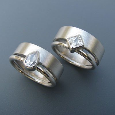 Silver Zirconia Ring Set