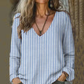Vintage Stripe Art Cozy Linen Shirt elevenforest