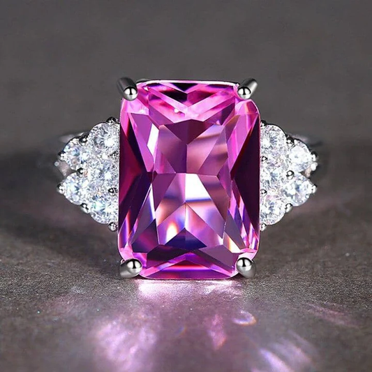 Purple Zirconia Silver Ring