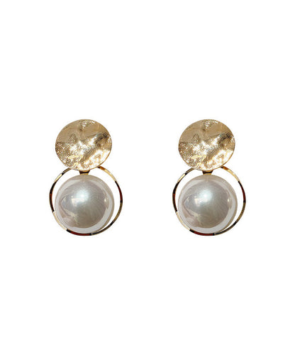 Diy Gold Sterling Silver Alloy Pearl Stud Earrings