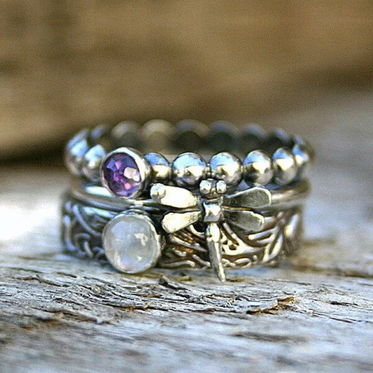 Dragonfly Purple Zirconia Ring