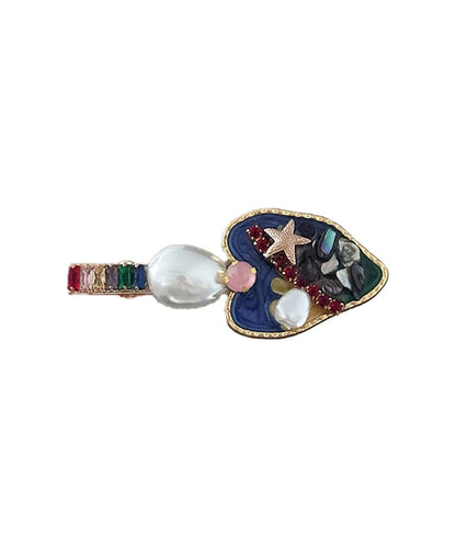 Rainbow Metal Love Pearl Hairpin