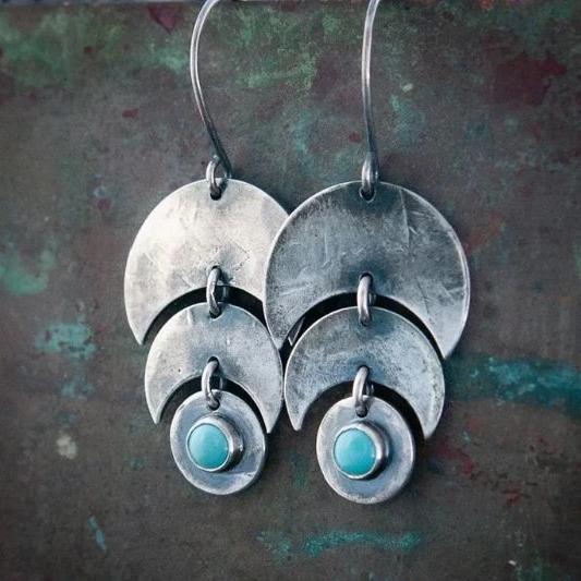 Silver Plated Blue Stone Earrrings