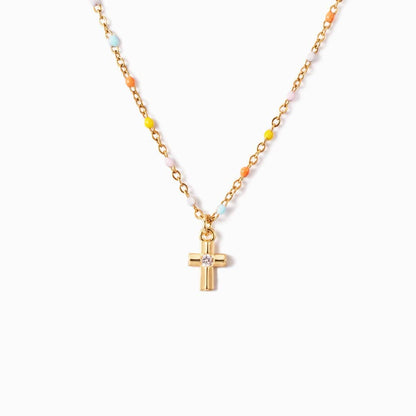 Warm Colors Cross Necklace