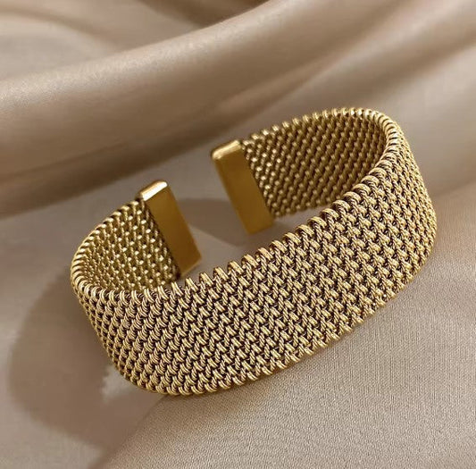 Braided Mesh Open Classic Bracelet