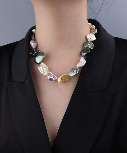Rainbow Pearl Shell Gratuated Bead Necklace