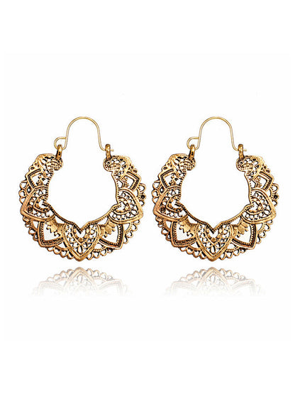 Alloy Hollow Flower Earrings