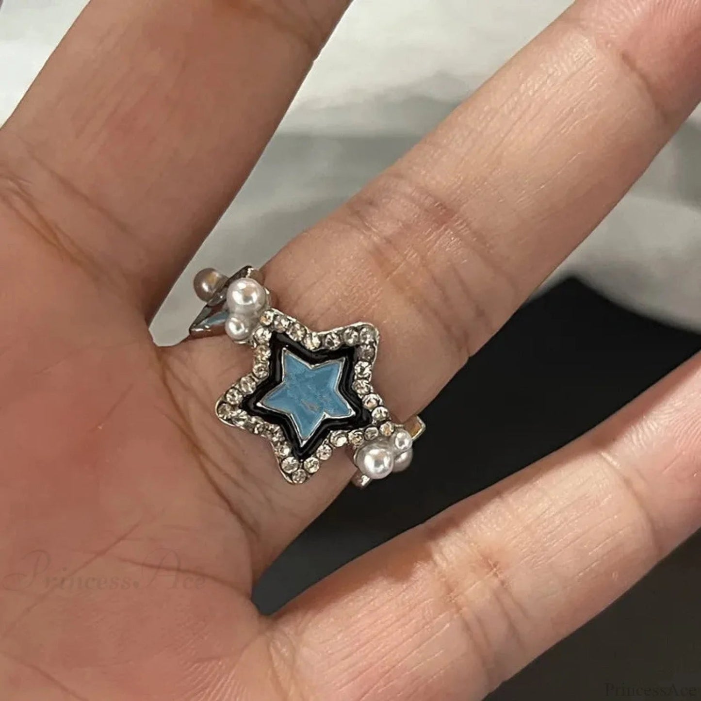 Dark Crystal Ebony Spider Ring