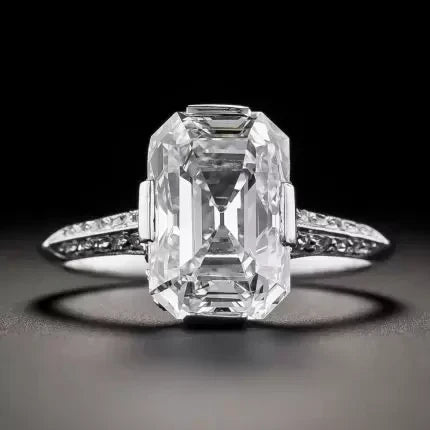 White Glass Silver Ring