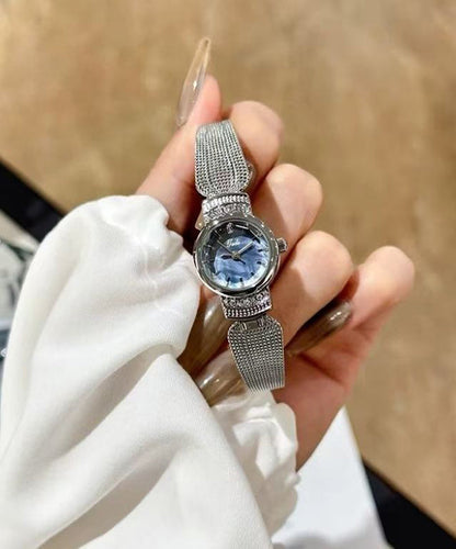 Silk Stainless Steel Zircon Waterproof Reinforced Glass Watches