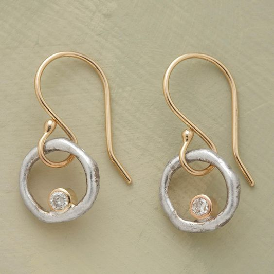 Gold & Silver Zirconia Earrings