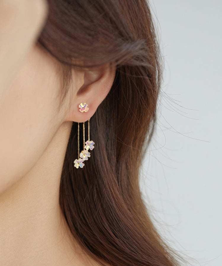 Gold Copper Overgild Tassel Drop Earrings
