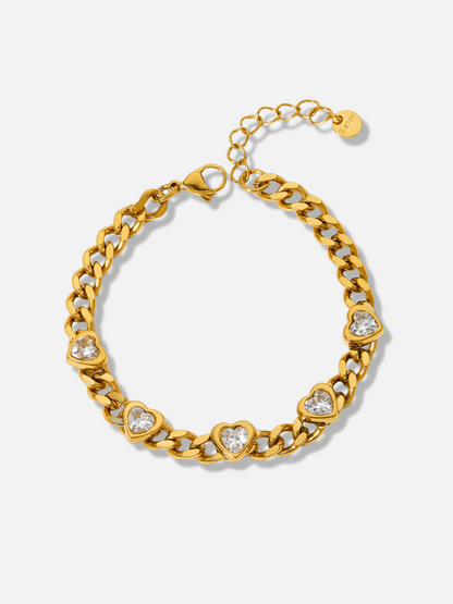 Ayza Heart Charm Chain Bracelet