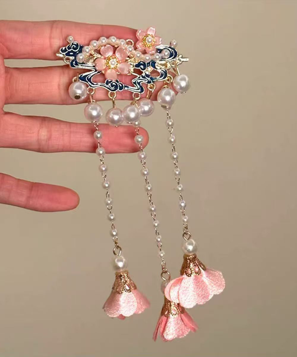Chinese Style Alloy Pearl Tassel Single Hairpin