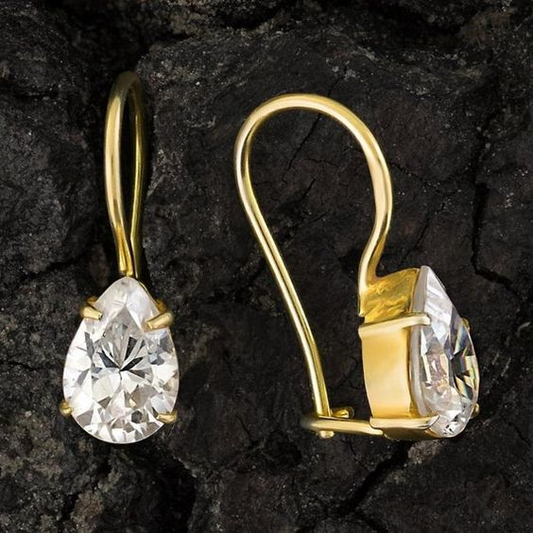 Inlaid White Glass Drop Earrings