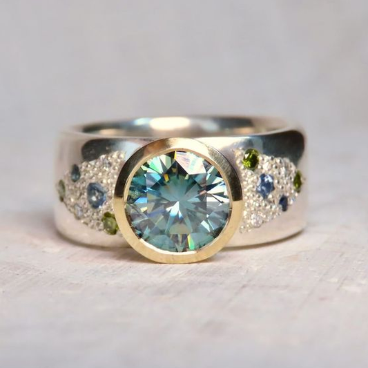 Bright Blue Zirconia Silver Ring