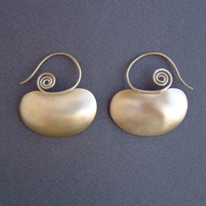 Silver Bead Spiral Earrings