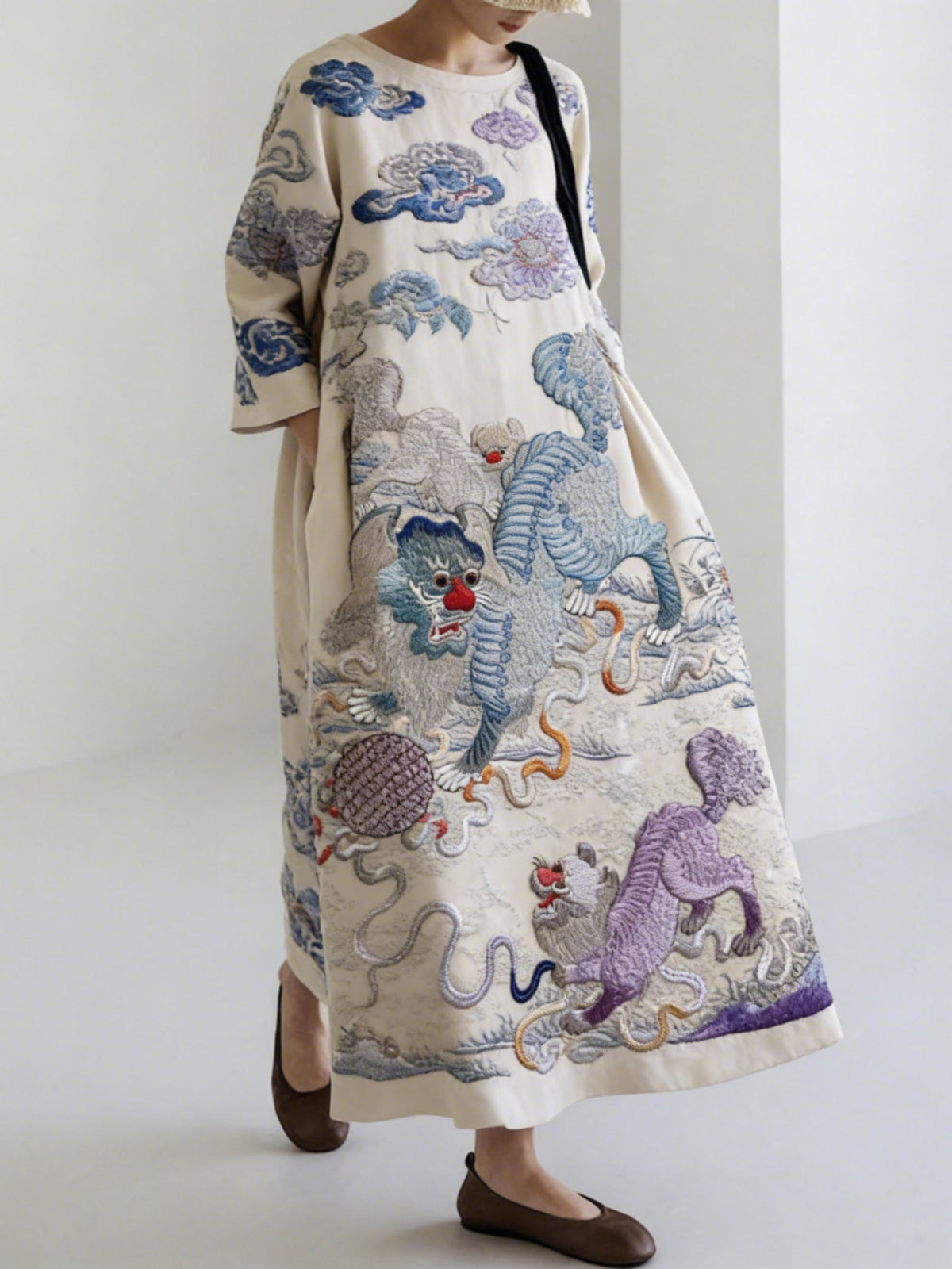 Comstylish Japanese Art Retro Leisure Linen Dress