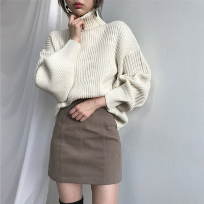 Aurora® | Luxurious turtleneck sweater with balloon sleeves