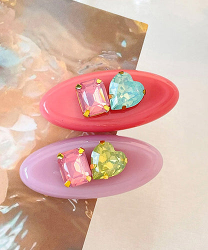 Rainbow Alloy Zircon Resin a Pair Hairpin