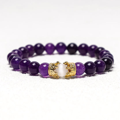 Natural Stone King and Queen Crown Healing Energy Spiritual Bracelet