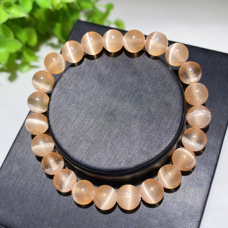 8mm Aura Selenite Spiritual Bracelet for Healing & Protection