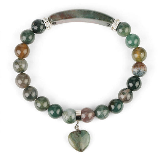 8mm Clear Quartz Love Heart Healing Bracelet for Balance