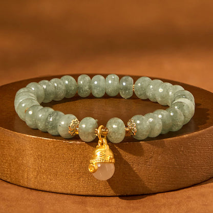 8mm Strawberry Quartz Lucky Cat Beads Healing Bracelet
