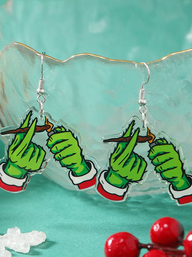 Christmas Cat Earrings Acrylic Earrings