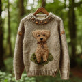 Women's Vintage Mohair Dog Embroidered Sweater elevenforest