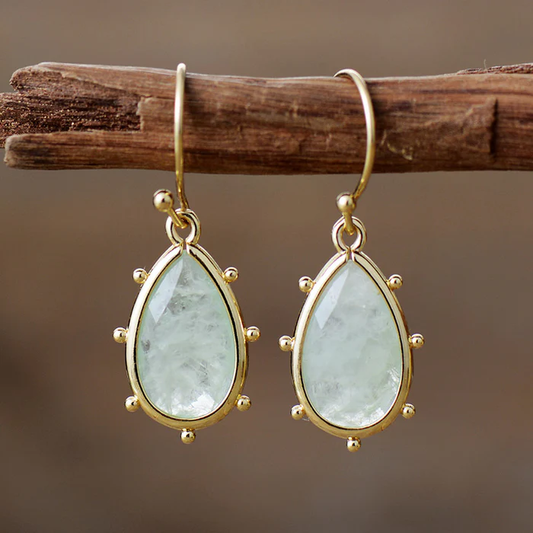 Moonstone Golden Earrings
