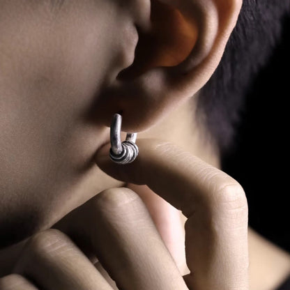 925 Sterling Silver Hand-hammered Protection Spiritual Earrings