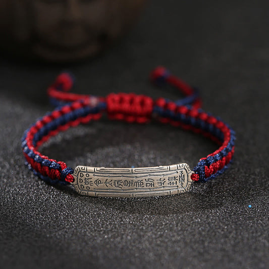 925 Sterling Silver Red String Peace Amulet Bracelet