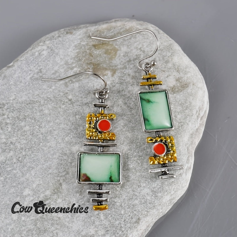 Geometric Drop Hook Earrings
