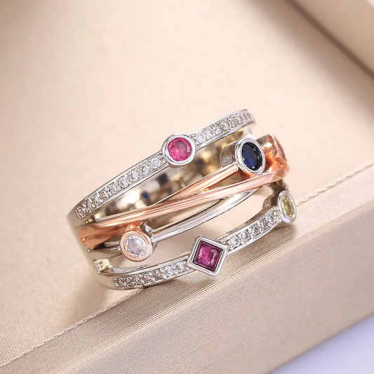 Colorful Hollow Zirconia Ring