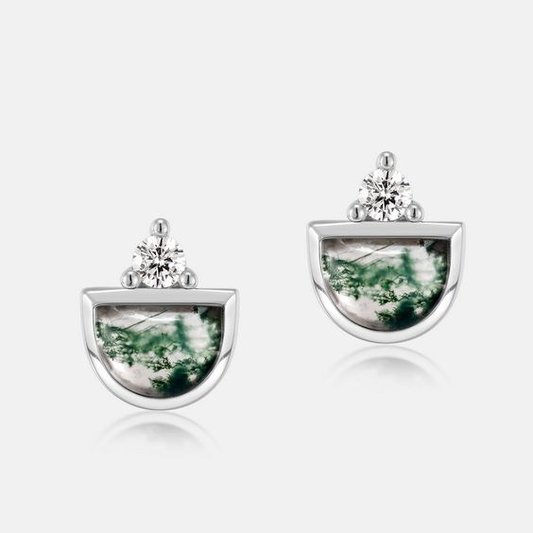 Greenish Silver Earrings