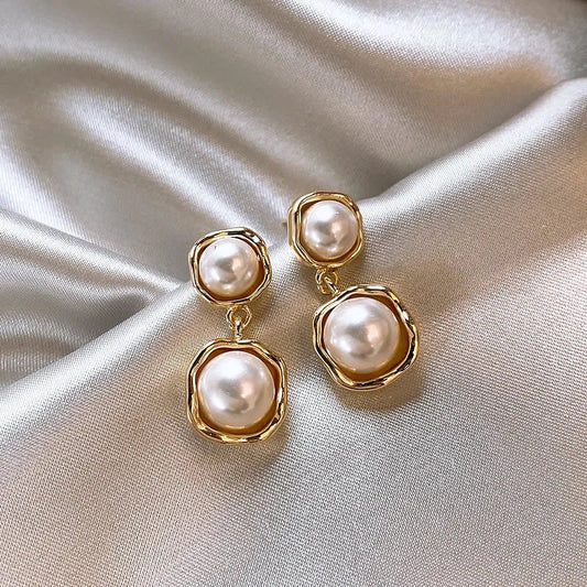 Double Pearl Earrings