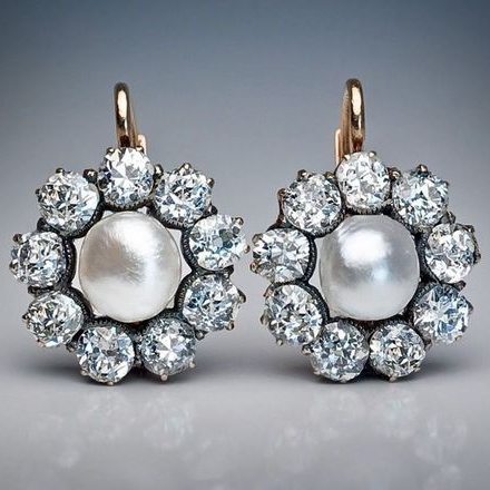 Star Pearl Zirconia Earrings