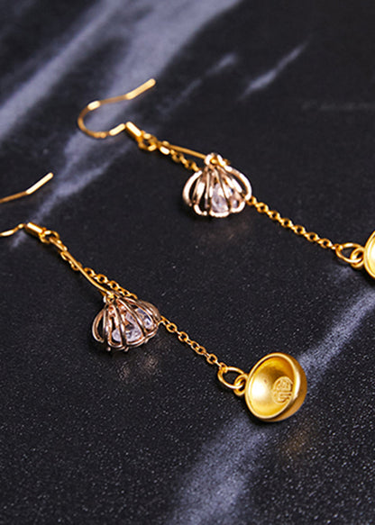 Diy Golden Bowl 14k Gold Drop Earrings