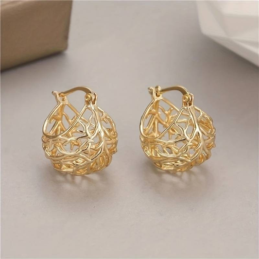 Hollow Golden Earrings