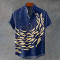 Japanese-style Ocean Pattern Art Casual Shirt elevenforest