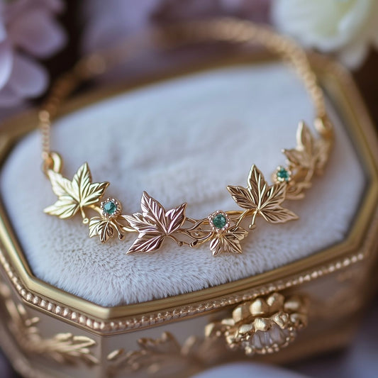 Exotic Golden Fall Leaf Bracelet