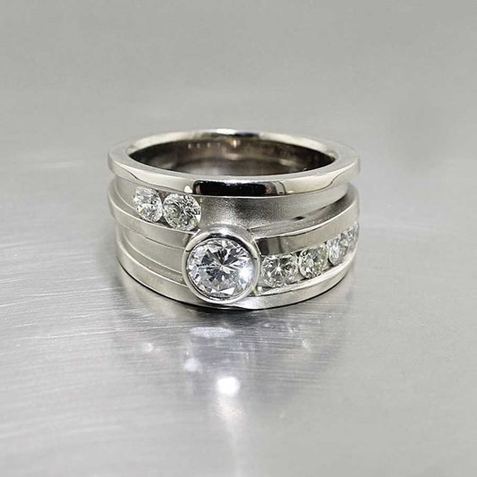 Silver Zirconia Layering Ring