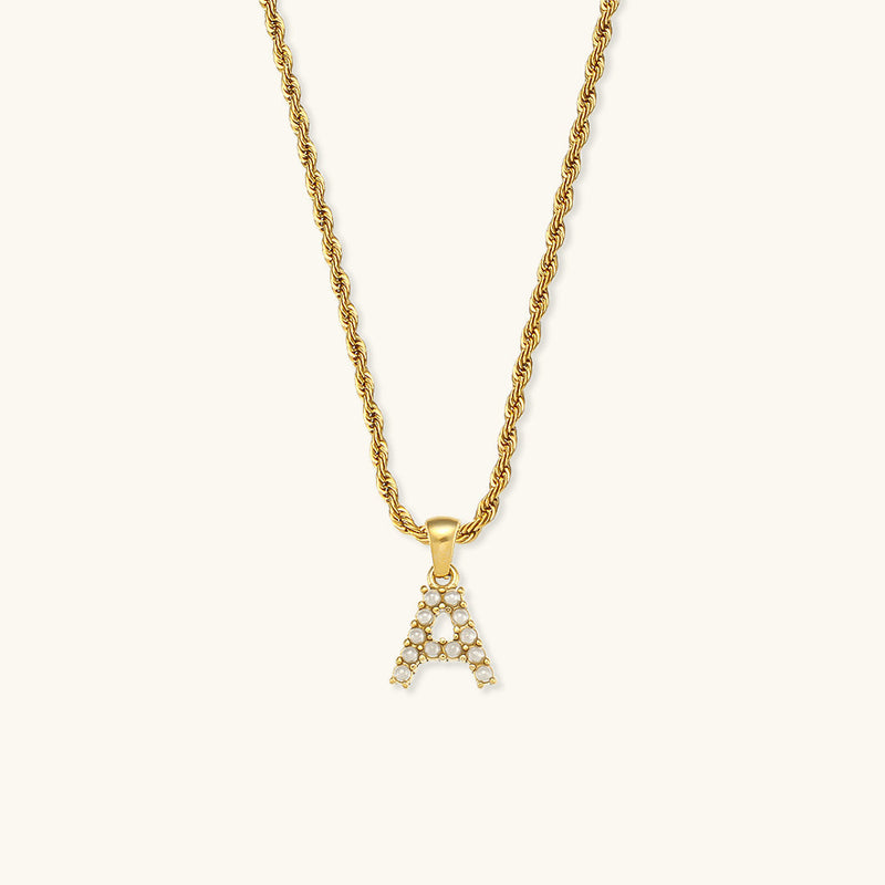 Aurora Pearl Initial Necklace
