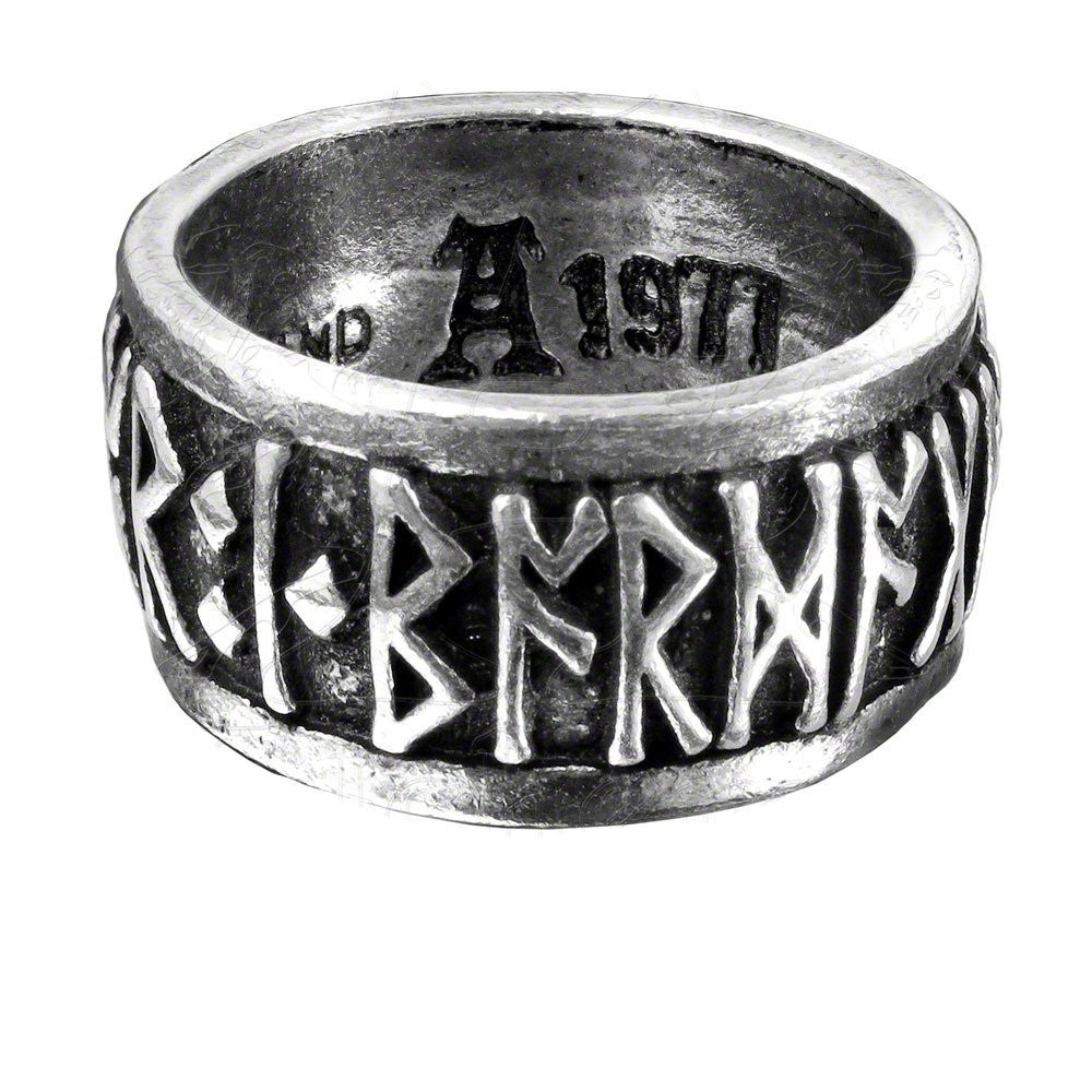 Runeband Ring Nordic/viking "poetry Is in Battle" Runes by Alchemy Gothic