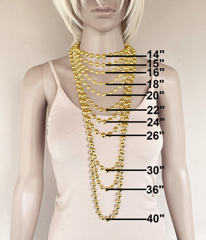 9.5mm Extra Large Gold Brass Ball Chain Necklace