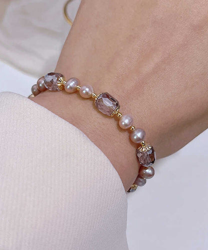 Gold Sterling Silver Overgild Pearl Crystal Tassel Charm Braceletfine Silk Sterling Silver Broken Silver Gypsophila Necklace Et004