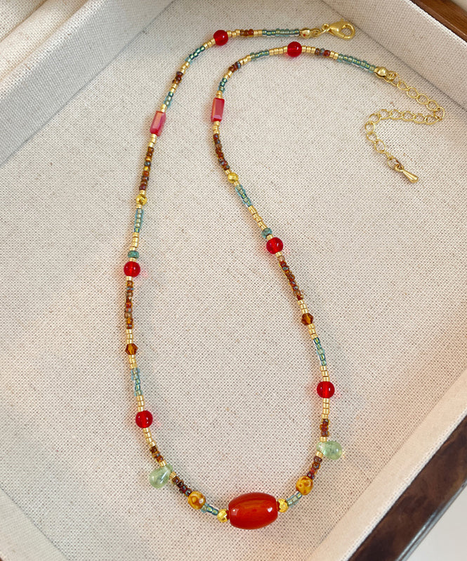 Rainbow Beading Agate Princess Necklace