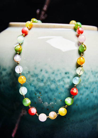 Rainbow Jade Princess Necklace