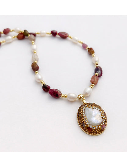 Boutique Baroque Pearl With Fine Pendant Gratuated Bead Necklace